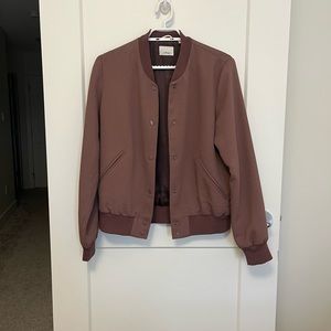 Muted maroon bomber jacket